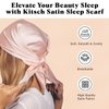 Kitsch Multi-way Satin Head Scarf for Women -Soft Silk Scarf, Head Wrap for Sleeping, Pink Hair Scarf for Women's Hair, Elegant Head Coverings for Women, Silk Bandana for Hair Wrapping at Night, Blush