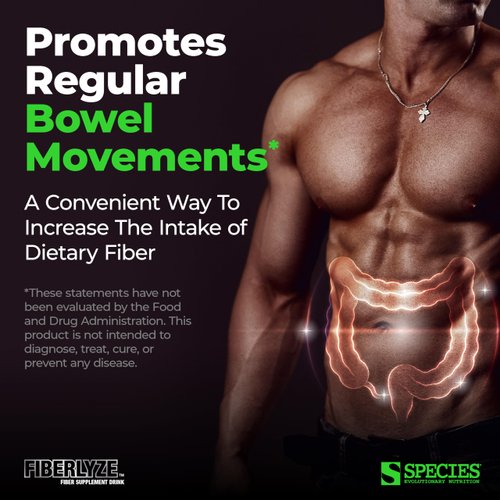 Species Nutrition Fiberlyze Fiber Supplement, Psyllium Based Soluble & Insoluble Fiber Powder for Healthy Colon, Digestive Functions (Mango, 30 Servings)