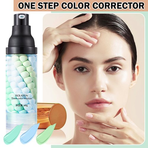 One Step Color Corrector,Color Correcting Facial Serum,Color Corrector Isolation Cream,Moisturizing Long Lasting Oil Control Invisible Pore Face Concealer Foundation Makeup Primer Base for Face
