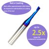 Ruhi UO110 O Flute Spiral Router Bit 1/8 Inch Cutting Diameter 1/4 Inch Shank with Coating Acrylic Metal CNC Milling Cutter