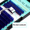 VAVALASH Colored Easy Fan Eyelash Extensions 0.07 C Curl 8-15mm Mixed Tray Blue Self Fanning Lashes 2D-10D Colorful Volume lash extensions（Blue,0.07-C-8-15 Mix）