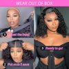 virginess Wear and Go Glueless Wigs Human Hair Pre Plucked Pre Cut Deep Wave Curly Bob Wig Human Hair Lace Front Wigs for Black Women 4x4 Lace Closure Human Hair Bob Wigs Glueless 10 Inch