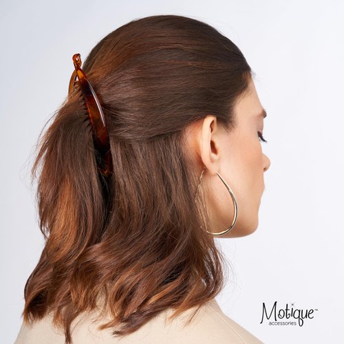 Set of Two Tortoise Shell 5 Inch Banana Clip Hair Clincher Rounded Edges Hair Comb