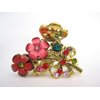 Generic Medium small multi- colored jeweled antique bronze metal hair claw clip