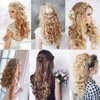 24"-26" Clip in Hair Extensions 6Pcs 16 Clips Curly Wavy Straight Thick Clip on Synthetic Hair Extension Hairpieces Ash Blonde#