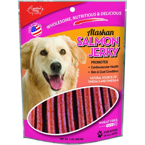 Carolina Prime Pet 40192 Salmon Jerky Treat For Dogs ( 1 Pouch), One Size (packaging may vary)