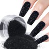 5g Black Dust Sugar Nail Glitter Powder - Diamond Dust Sand Shining Sugar Effect Glitter Dip Powder, Superfine French Candy Coat Nails Sweater Design Manicure Decorations DIY Crafts