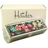 Houder Designer Lipstick Case with Mirror for Purse - Decorative Lipstick Holder with Gift Box - Velvet Lined - Protect Your Lipsticks in Style (Tropical Flowers)
