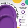 Exquisite 7 Inch. Purple Plastic Dessert/Salad Plates - Solid Color Disposable Plates - 100 Count