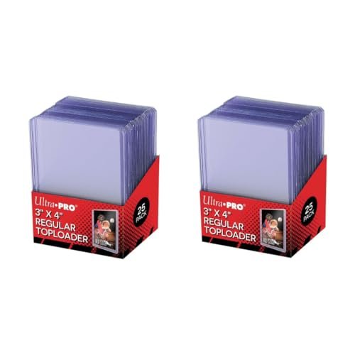 Ultra Pro 3" x 4" Super Clear Premium Toploader Card Protector | 25-Count per Pack | 2-Packs