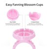 Miuffue 300 Pcs Glue Rings Smart Glue Holder for Eyelash Extensions, Easy Fanning Glue Cups for Volume Lashes, Pink