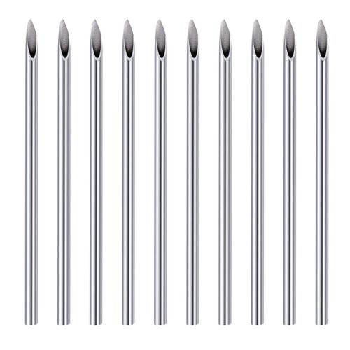 JIESIBAO 10PCS 14G Piercing Needles, Hollow Needles Stainless Steel Disposable Sterile Piercing Needles for Belly Navel Ear Cartilage Nose Lip Tongue Nipple Piercing