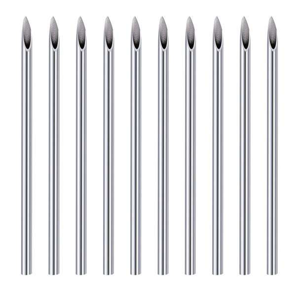 JIESIBAO 10PCS 14G Piercing Needles, Hollow Needles Stainless Steel Disposable Sterile Piercing Needles for Belly Navel Ear Cartilage Nose Lip Tongue Nipple Piercing