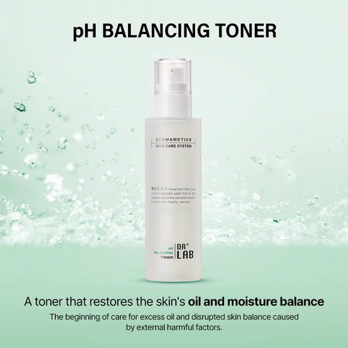 DR+LAB pH Balancing Toner 5.07 fl oz /150ml Moisturizing Oil pH Level Balance Pore Tightening for Oily and Acne Skin Korean Skincare