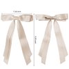 Bmobuo Hair Bows for Women Hair Ribbons 3Pcs Satin Bows for Hair Clips Double Layers Ribbon for Hair Clips Hair Barrettes Coquette Bows (Beige Black Champagne)