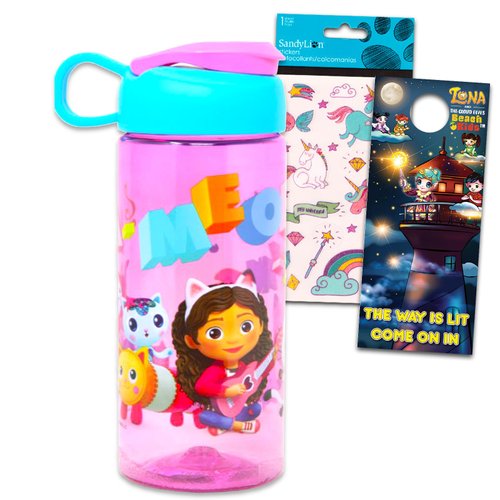 Gabby's Dollhouse Water Bottle Bundle - Gabby's Dollhouse School Supplies Set with Gabby Water Bottle, Stickers, More | Gabby's Dollhouse Water Bottle for Kids