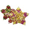 Bonka Bird Toys 1245 Pk3 Multi-Colored Puff Vine Stars 3" by 3" Medium Parrot Chew Foot Talon Cage Toys, Amazons, Conure, African Greys, and Other Similar Birds