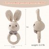 Baby Rattle Toys for Babies 0-6 Months Bunny Wooden Rattle for Baby Handmade Crochet Wooden Baby Rattle Organic Wooden Baby Toys Baby Stuffed Animals for Newborn
