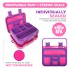 kinsho Bento Lunch Box for Kids Toddlers Girls, 5 Portion Sections Secure Lid, Microwave Safe BPA Free Removable Tray, Pre-School Kid Daycare Lunches Snack Container Ages 3 to 5, Pink Purple