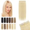 SEGO Clip in Short Hair Extensions 4 Inch 100% Human Hair Hairpiece Human Hair Toppers for Women With Thinning Hair Adding Hair Volume -1 Pcs 8g Bleach Blonde
