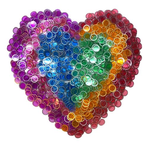 MR CHIPS Magnetic Bingo Chips with Metal Edge 3/4 Inch – 300 Upgraded Pieces Assorted Transparent Bingo Chips - Available in 7 Colors in A Reusable Storage Bag