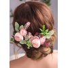 Kercisbeauty Pink Hair Comb for Brides Wedding Bridal Garden Headpiece Prom Hair Accessories Boho Hair Piece (Pins)