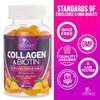 Collagen Supplements for Women & Men - Type 1 & 3 Collagen Peptides Gummies with Biotin & Vitamins C & E, Natural Healthy Hair, Skin, & Nail Growth Support - Collagen Gummy Hair Supplement - 120 Count