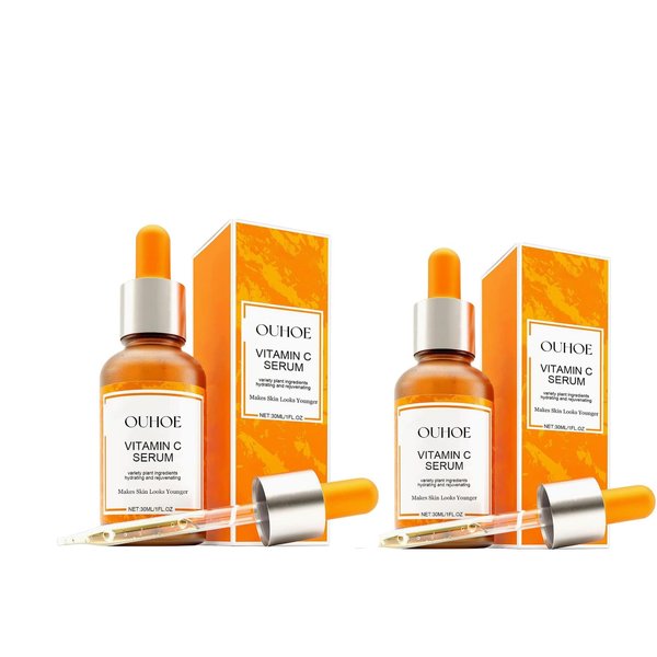 Vitamin C Face Serum Liquid Can Resist Aging, Reduce Wrinkles and Tighten Skin, and Create Young and Shining Skin Enhance Skin Elasticity, Rejuvenate The Skin (2pcs)