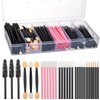 300pcs Disposable Makeup Tool Kit,Brow brush/Mascara brush/Lip Applicators/Eyeshadow applicators/Eye liner brush,JASSINS Makeup Disposable Accessories With Organizer Box