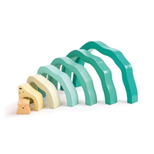 Hape Arctic Polar Bear Stacking Blocks | Sensory Wooden Learning Toy for Toddlers, for Children Ages 24+ Months