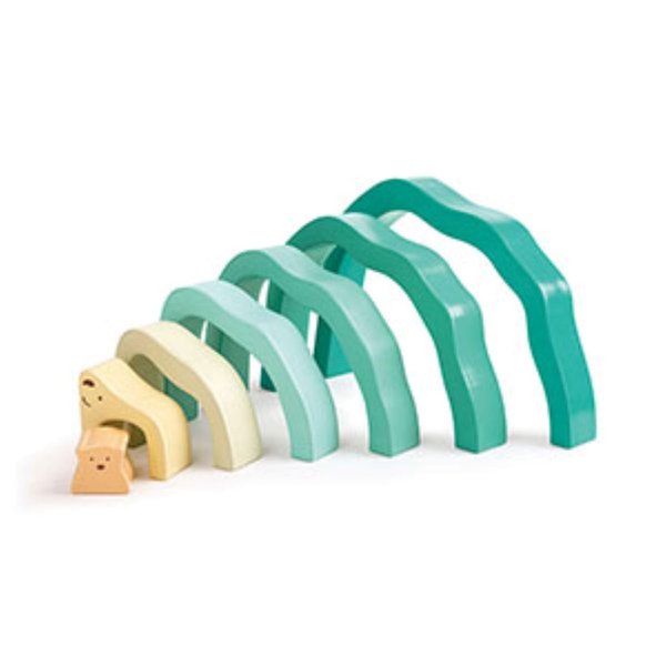 Hape Arctic Polar Bear Stacking Blocks | Sensory Wooden Learning Toy for Toddlers, for Children Ages 24+ Months