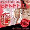 Creatine Monohydrate Gummies Complex 6400mg for Men & Women -Advanced Formula W/L-Taurine + Vitamin B12, Sugar Free Chewable Supplement,180 Strawberry Gummies 2pack