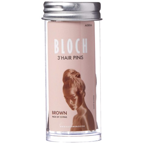 Bloch Unisex-Adult&#39;s Standard Hair Pins-3&quot;-12 Pack, Brown, 12 Count (Pack of 1)