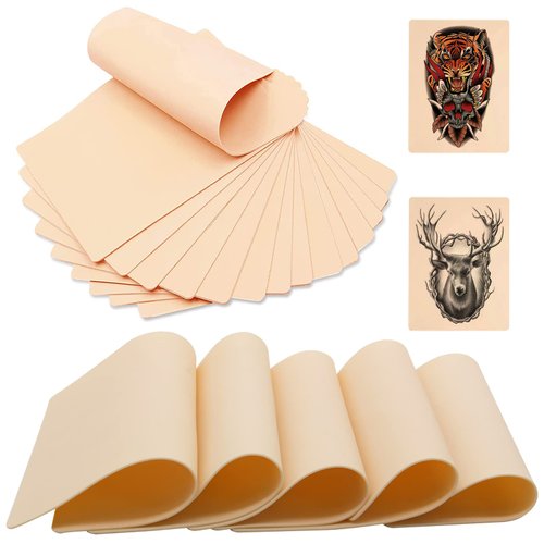 Blank Tattoo Practice Skin - Combofix 15Pcs Tattoo Skin Practice Double Sides 7.4x5.6" Fake Skin Tattooing and Microblading Eyebrow Practice Skin for Tattoo Supplies, Beginners and Experienced Artists