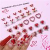 Valentine’s Day Nail Charms 22Pcs Alloy Heart Nail Art Charms Red Nail Gems Accessories Shiny Valentines Heart Nail Rhinestones Jewelry Gold Silver Love Nail Charms for Acrylic Nails Decor Supplies