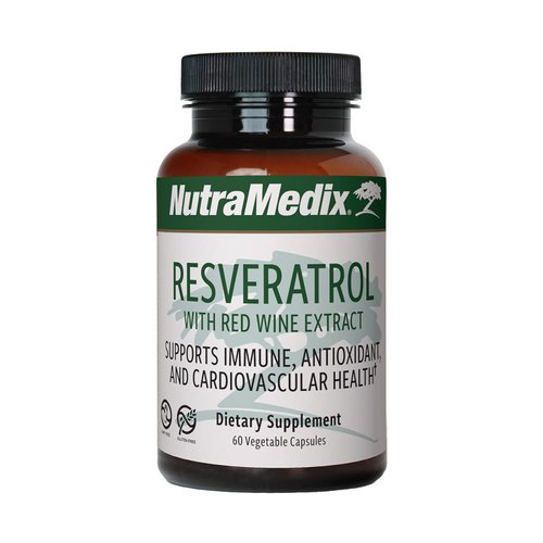 NutraMedix Resveratrol Capsules - Bioavailable Antioxidants Supplement from Red Wine Extract + Grape Skins - 200mg Japanese Knotweed for Immune & Cardiovascular Support (60 Capsules)