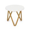 1 12 Scale Dollhouse Furniture Mini Circle Coffee Table Miniature Decor for Living Room Bedroom Family Room Kitchen Balcony Fairy Garden Project Decoration (Golden Stand)