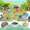 New Pull Back Vehicle & Music Mat Set, Soft Baby Toy Set with 4 Cute Animal Cars and Touch Play Blanket, New Interactive Mode, Folding and Storage 2-in-1, First Birthday Gifts for Toddler Toys 1-3