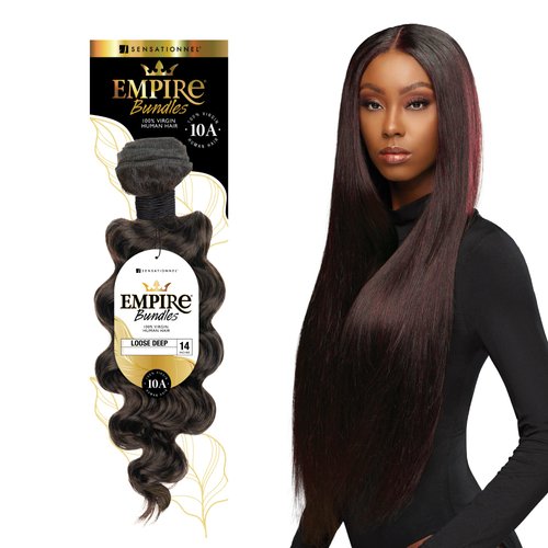 Sensationnel Empire Bundle weave hair - human hair extensions unprocessed bundle hair - Empire Bundles Loose deep 1 pack (12 inch, NATURAL)