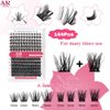 AR Beauty DIY Eyelashes Extension Kit 144-Pcs Lash Clusters D Curl with Mixed Individual Lashes, Lash Bond and Seal Glue, Tweezer, Lash Remover & easy to Apply at Home (30D+40D-0.07D-10-16MIX KIT).