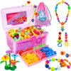 VERTOY Girls Toys Pop Beads Jewelry Making Kit for Toddlers - Arts and Crafts Kit for Girls Age 3 4 5 6 7 8 Year Old, Necklace Bracelet and Ring Creativity Snap Set, Best Children Birthday Gift