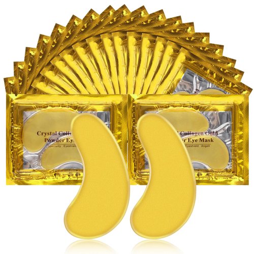 PITHER Under Eye Patches, 20pcs Eye Masks for Dark Circles and Puffiness Wrinkles with Collagen Hydrating 24k Gold Eye Patches for Eye Bags Around The Eyes Skincare Treatment