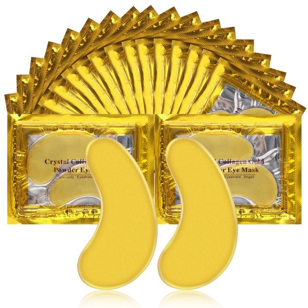 PITHER Under Eye Patches, 20pcs Eye Masks for Dark Circles and Puffiness Wrinkles with Collagen Hydrating 24k Gold Eye Patches for Eye Bags Around The Eyes Skincare Treatment