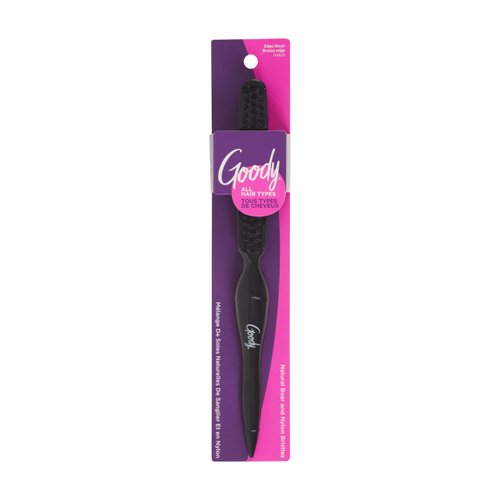 Goody Shine On Boar Edge Brush, Boar Bristle Hair Brush with Long Sectioning Tail, Smoothens Fly-Aways, Use as a Styling Brush, Hair Brush for All Hair Types, Textures & Styles, Black