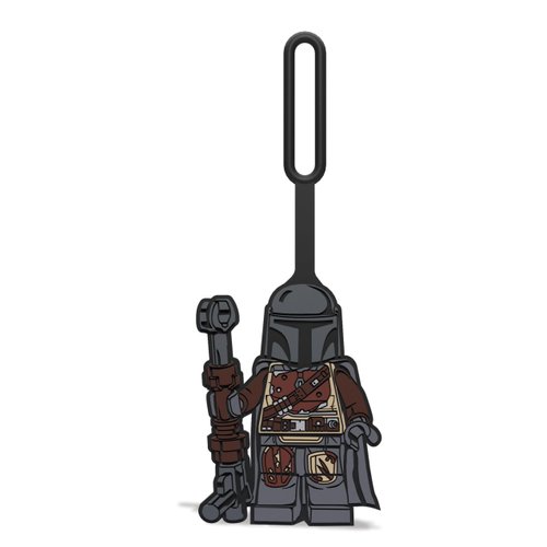 Lego Star Wars Silicone Luggage Tag - The Mandalorian (52922) writable Surface on Back for ID Identification, Measures 6.5 inches Long, for Travel, Suitcase, Backpack