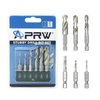 APRW Stubby Drill Bit Set for Metal,6 pcs 1/4" Hex Shank M2 HSS for Quick Change,Short Drill Bits for Right Angle Adapter and Tight Spaces,Metal Drill Bits for Metal, Wood, Plastic, etc.