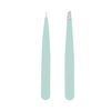 Soft Touch Slant and Point Stainless Steel Tweezers, Seafoam