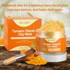 Turmeric Vitamin C Clay Mask for Dark Spots, Dull Skin, Blackheads, Skincare Facial Mask for Cleansing Pores, Moisturizing and Improve Uneven Skin Tone, Face Skincare Gift, 5.29 oz