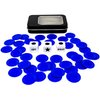 Ahoper Left Right Center Dice Game Prime Set with 3 Dices + 40 Chips. Left on The Product Means Pass 1 chip to The Left, Right on The Product Means Pass 1 chip to The Right.(Blue)