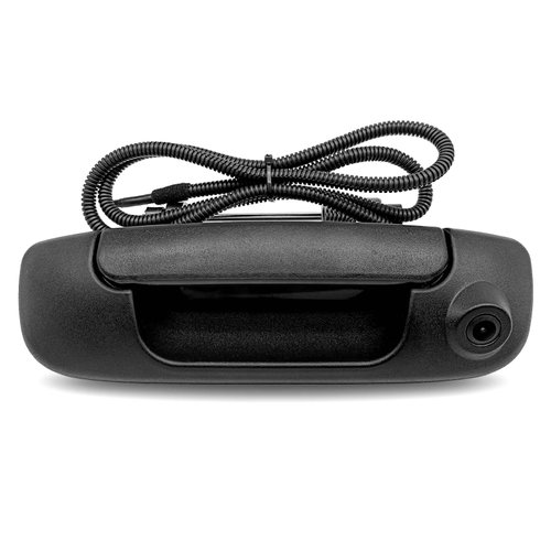 Tailgate Handle and Backup Rear View Camera, Compatible with 2002-2008 Dodge Ram 1500 2500 3500, Reverse Camera Waterproof Safety Night Vision RCA Connector, Color: Black